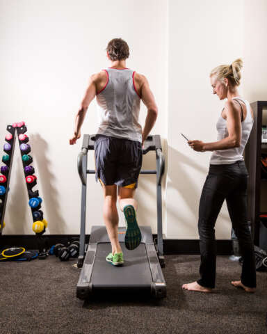 running on a treadmill rehab