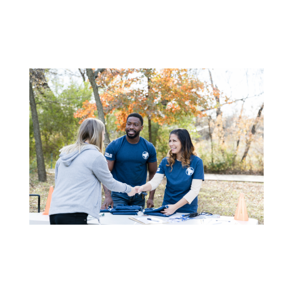 registering for the charity run in Melbourne